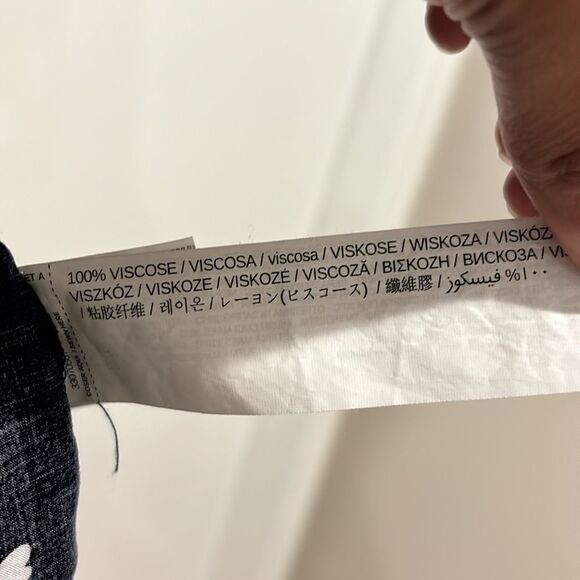 Mango Navy Blue Butterfly Maxi Dress Size 6 - Picture 11 of 12